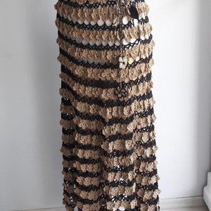 2025 trend !New one-of-a-kind floral crochet floral boho Maxi Skirt